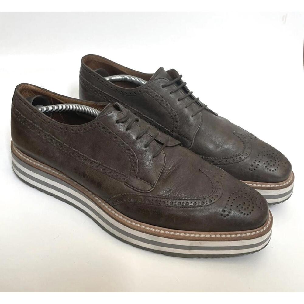 Prada Platform Lace Up Derby Brogue Shoes Aviator… - image 1